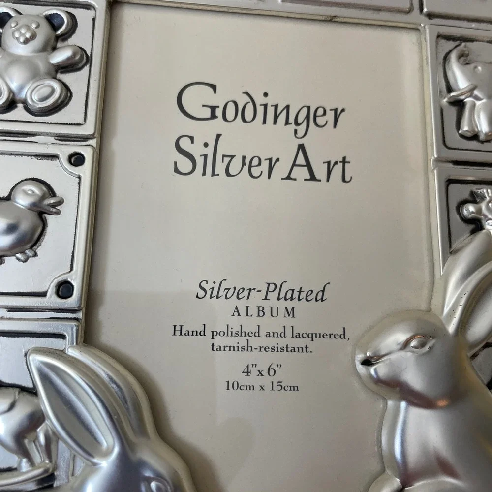 Godinger Silver Art Baby Photo‎ Album Frame Silver Plated Keepsake Bunny